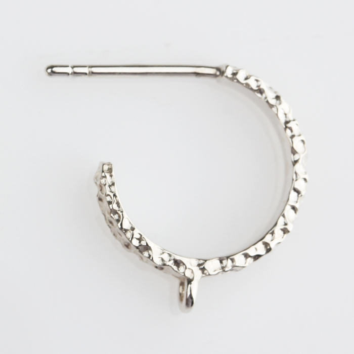 925 Sterling Silver Hammer Surface Earring Hook Findings