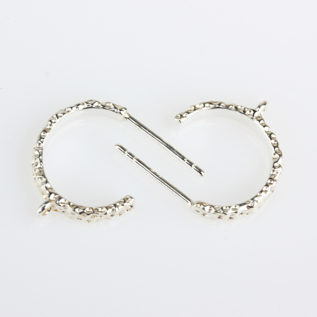 925 Sterling Silver Hammer Surface Earring Hook Findings