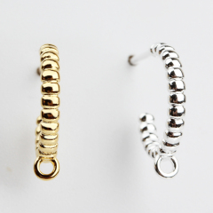 925 Sterling Silver Texture Hoop Earrings with Dangle Loop