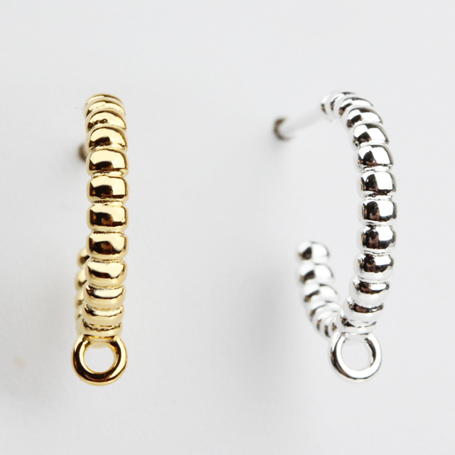 925 Sterling Silver Texture Hoop Earrings with Dangle Loop