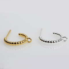 925 Sterling Silver Texture Hoop Earrings with Dangle Loop