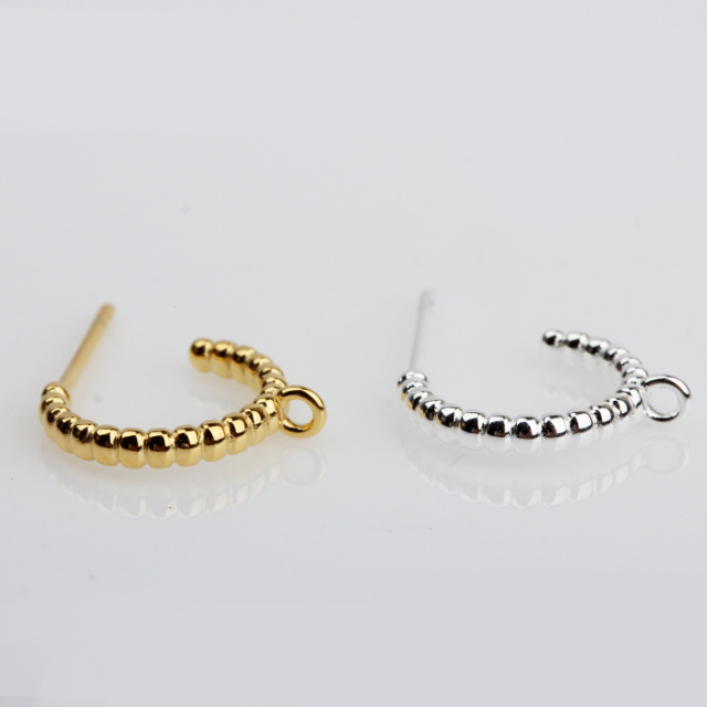 925 Sterling Silver Texture Hoop Earrings with Dangle Loop