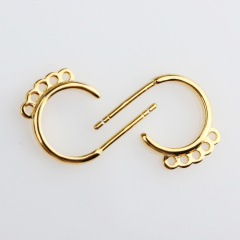 925 Sterling Silver Shiny Hoop Earrings with 5 Lpops