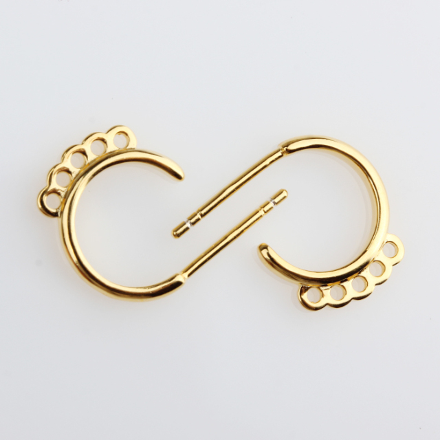 925 Sterling Silver Shiny Hoop Earrings with 5 Lpops