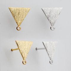 925 Sterling Silver Unique Triangle Brush Earrings Findings