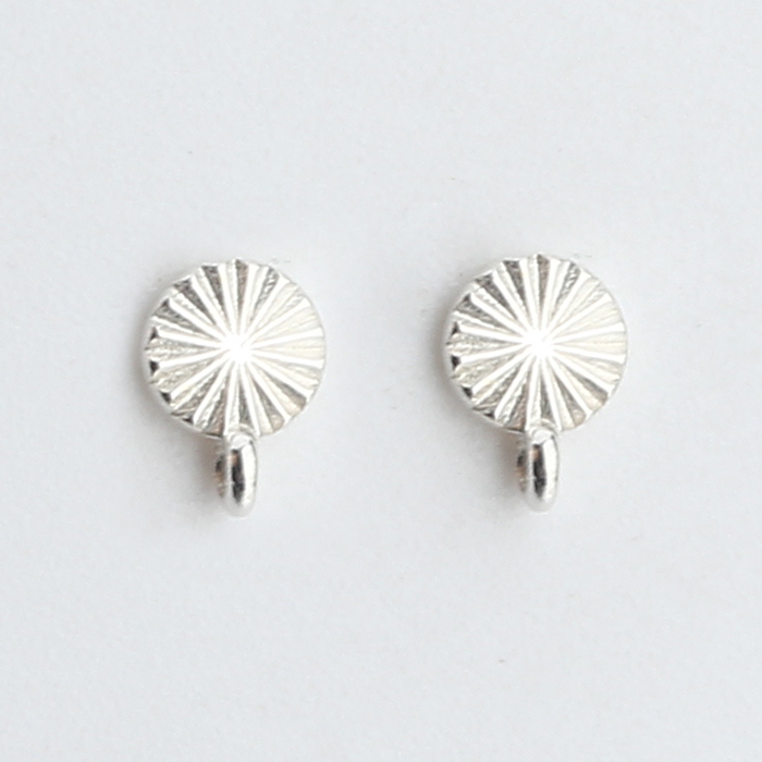 925 Sterling Silver Round Cut Stud Earrings Findings
