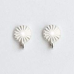 925 Sterling Silver Round Cut Stud Earrings Findings