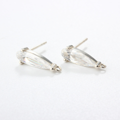 925 Sterling Silver Triangle CZ Earstuds Findings