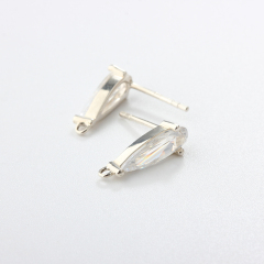 925 Sterling Silver Triangle CZ Earstuds Findings