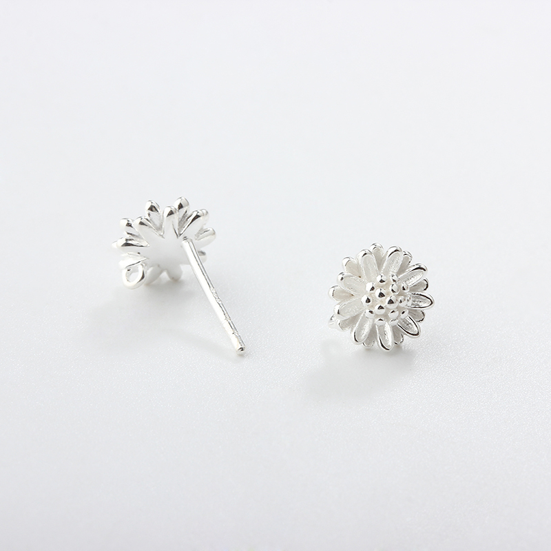 925 Sterling Silver Daisy Flower Earring Stud Findings