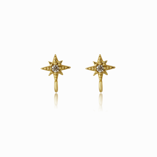925 Sterling Silver Star Earring Studs Findings