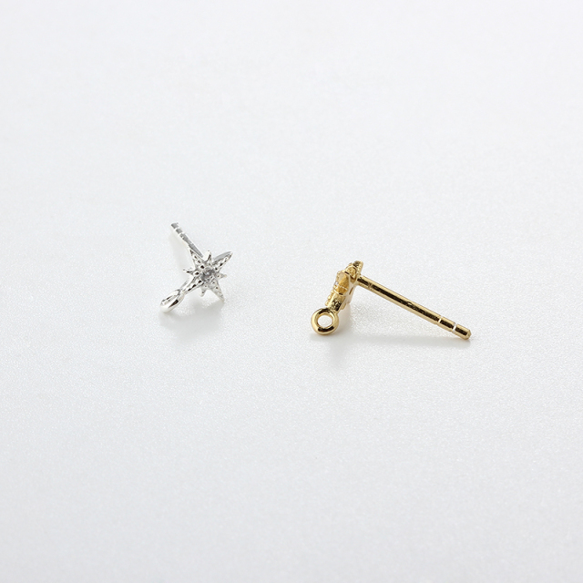 925 Sterling Silver Star Earring Studs Findings