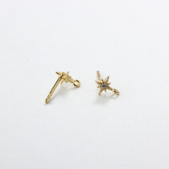 925 Sterling Silver Star Earring Studs Findings