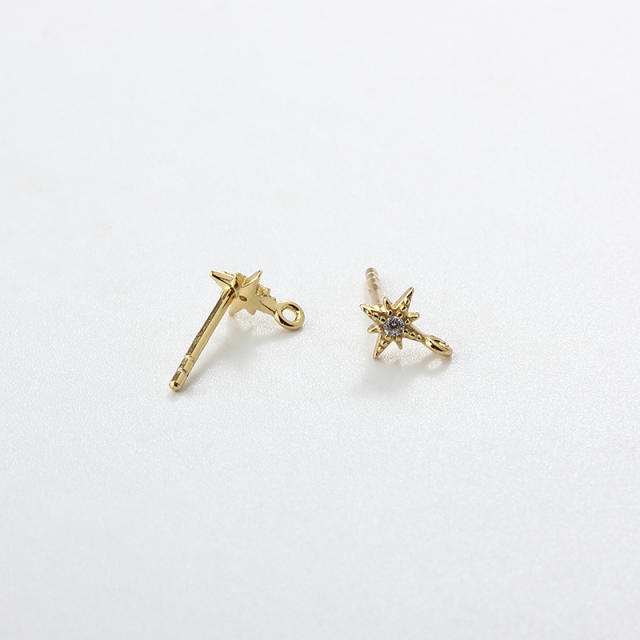 925 Sterling Silver Star Earring Studs Findings