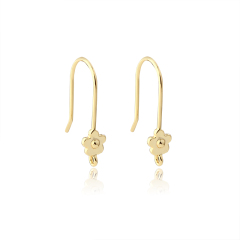 925 Sterling Silver Flower Hook Earrings