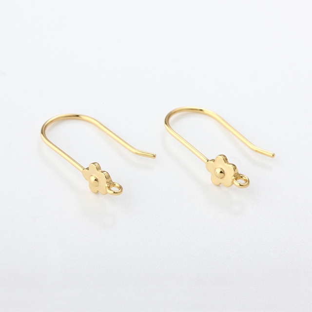 925 Sterling Silver Flower Hook Earrings
