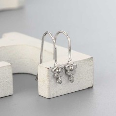 925 Sterling Silver Flower Hook Earrings