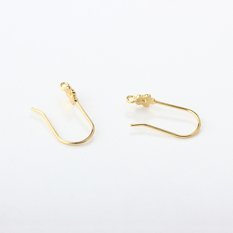 925 Sterling Silver Flower Hook Earrings
