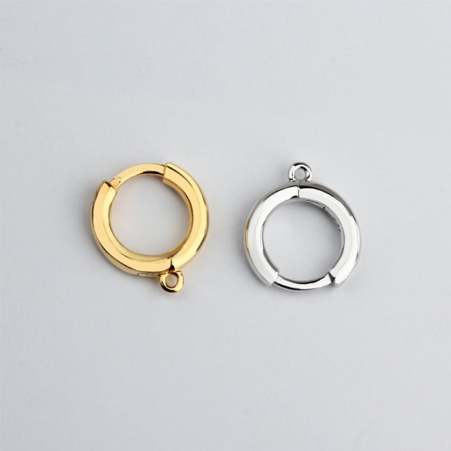 925 Sterling Silver Polished Circle Huggie Earings Hoop