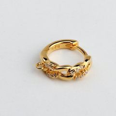 925 Sterling Silver Twisted CZ Earring Huggie Hoop Findings