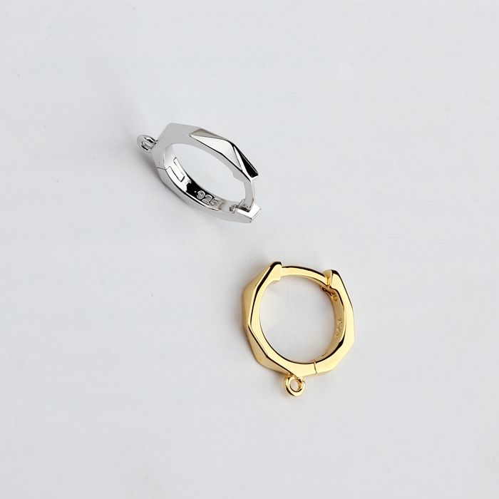 925 Sterling Silver Diamond Cut Huggie Earrings Hoop Findings