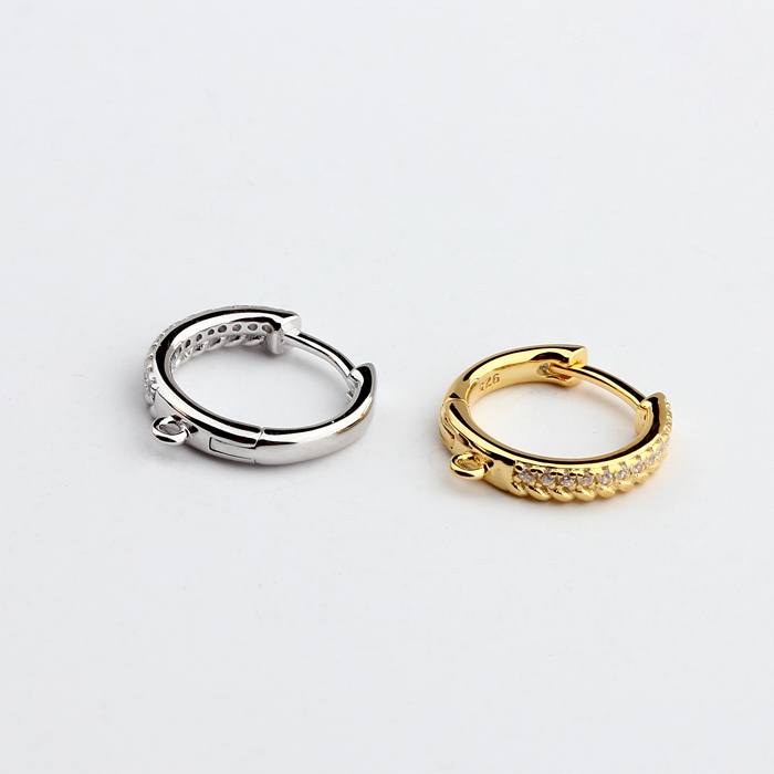 925 Sterling Silver Vintage Huggie Earring Hoop