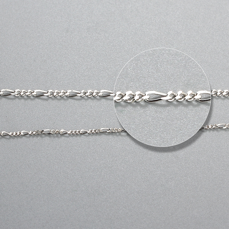 925 Sterling Silver 3+1 Figaro Cable Chain