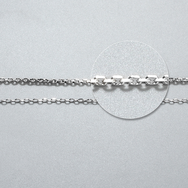 925 Sterling Silver Long Cable Cut Chain