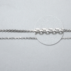 925 Sterling Silver Long Cable Cut Chain