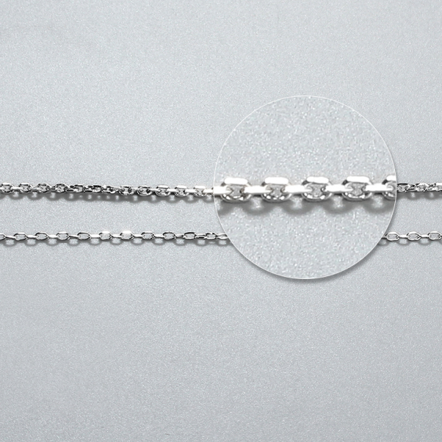 925 Sterling Silver Long Cable Cut Chain
