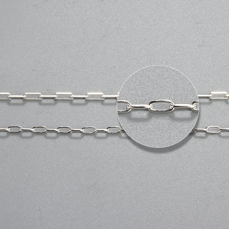 925 Sterling Silver Paperclip Chain Long Link