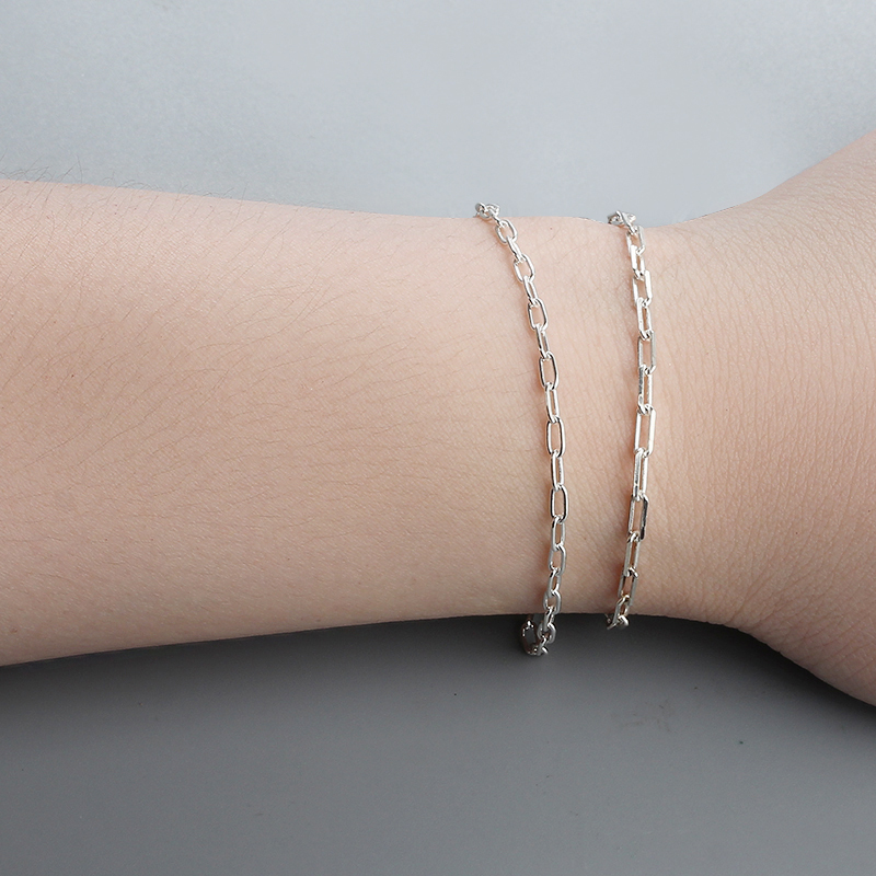 925 Sterling Silver Paperclip Chain Long Link