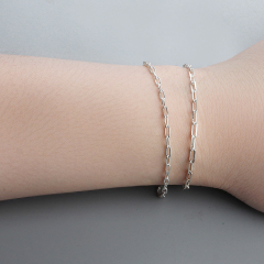 925 Sterling Silver Paperclip Chain Long Link
