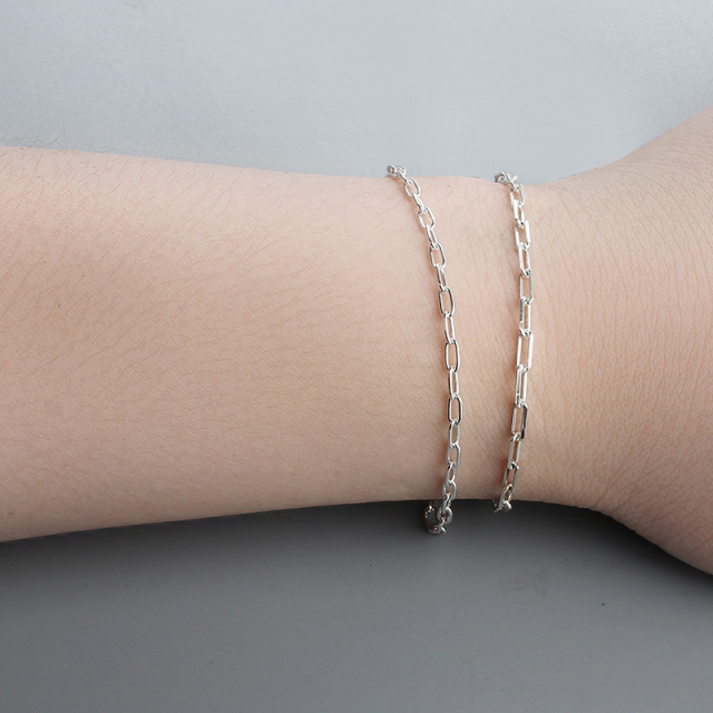 925 Sterling Silver Paperclip Chain Long Link