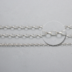 925 Sterling Silver Oval Rolo Chain
