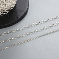 925 Sterling Silver Oval Rolo Chain