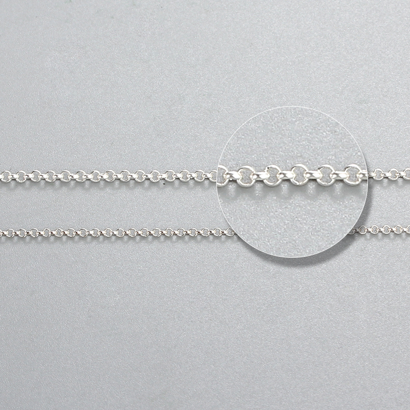 925 Sterling Silver Round Rolo Chain