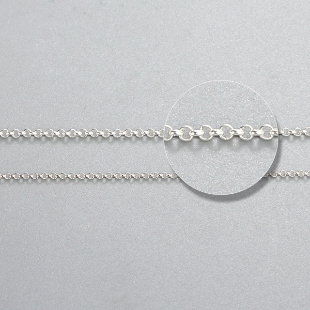 925 Sterling Silver Round Rolo Chain