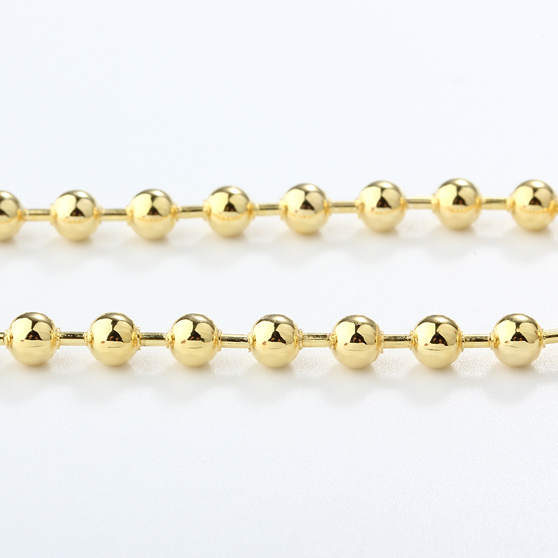 925 Sterling Silver Round Bead Chain