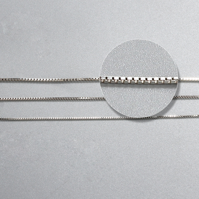 925 Sterling Silver Square Box Chain