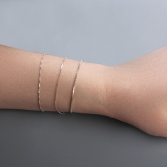 925 Sterling Silver Square Box Chain
