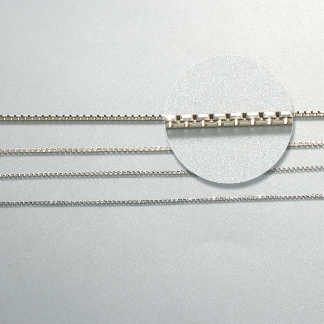925 Sterling Silver 4 Sides Cut Box Chain
