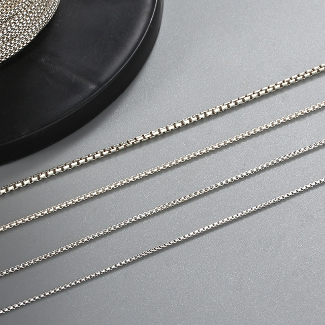 925 Sterling Silver 4 Sides Cut Box Chain