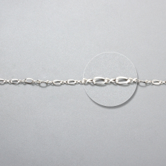 925 Sterling Silver 1+1 Curb+Infinity Chain