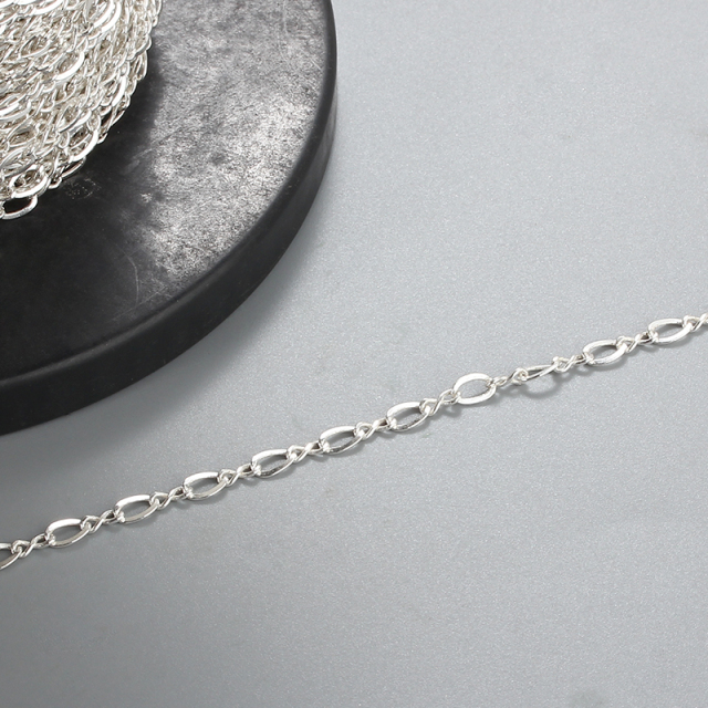 925 Sterling Silver 1+1 Curb+Infinity Chain