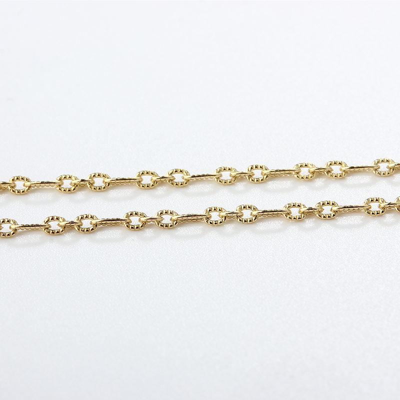 925 Sterling Silver 3+1 Fancy Link Chain with Diamond-Cut Texture