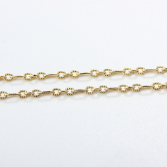 925 Sterling Silver 3+1 Fancy Link Chain with Diamond-Cut Texture