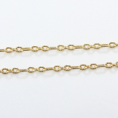 925 Sterling Silver 3+1 Fancy Link Chain with Diamond-Cut Texture
