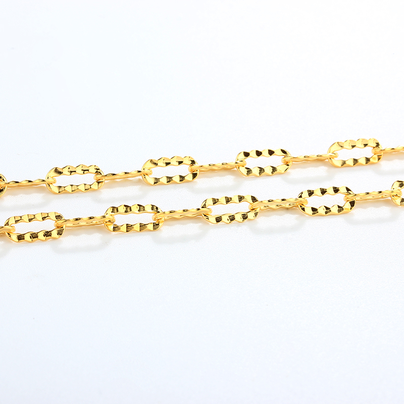 925 Sterling Silver  Hammer Link Paperclip Chain