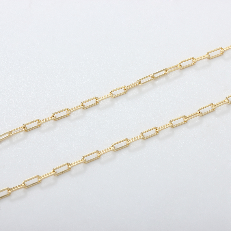 925 Sterling Silver Lightweight Textured Paperclip Link Chain